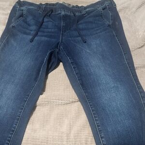 Torrid Dark Blue Women’s Pull-On Jeans Drawstring Waist Size 16 (1) Short